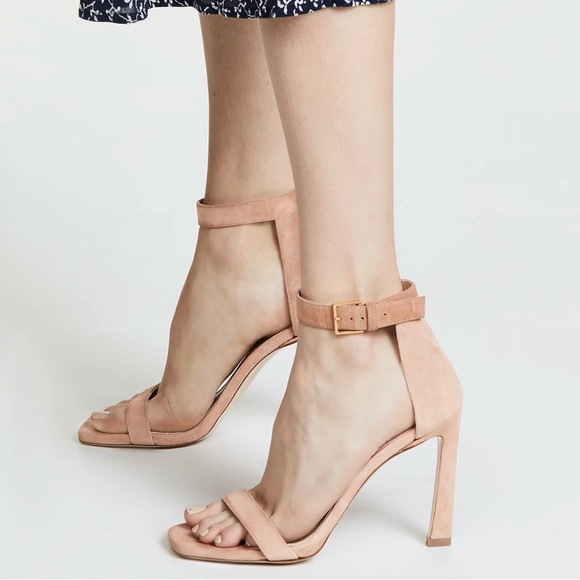 STUART WEITZMAN | Nudist Curve Suede Heels - Picture 3 of 7